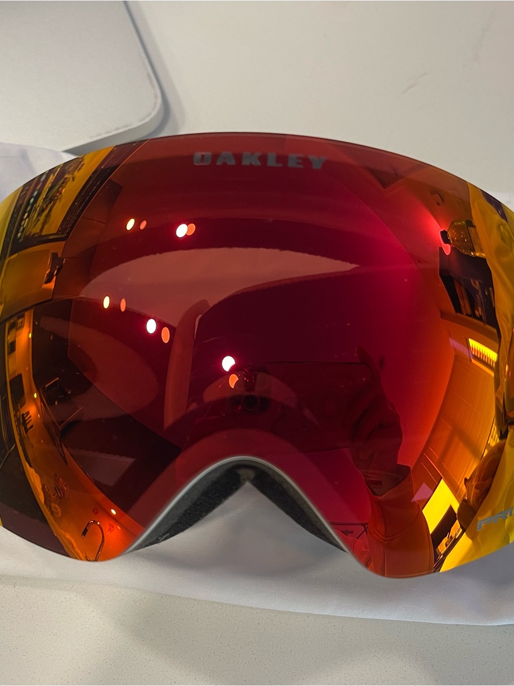 Oakley Red Orange Mirror Spherical Goggle Lens